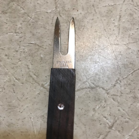 Vintage MCM Corn Skewer Cocktail Picks Forks Wood Handle Set of 8 - Picture 8 of 12